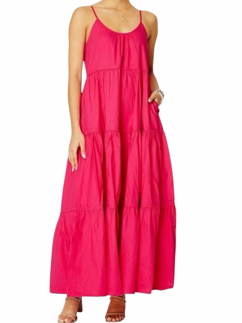 NWT Roller Rabbit Dakota Maxi Dress in Hot Pink